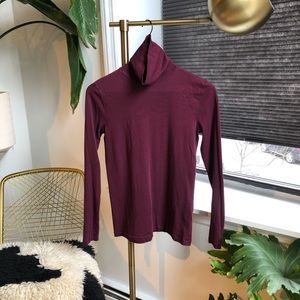 JCREW TISSUE TURTLENECK BURGUNDY